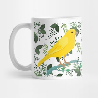 Beautiful Canary in Nature Leaves. Mug